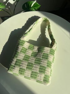 Crochet Checkered Hobo Grand Bag (Two Colors)