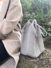 Load image into Gallery viewer, Crochet Granny Bag (Light Grey)