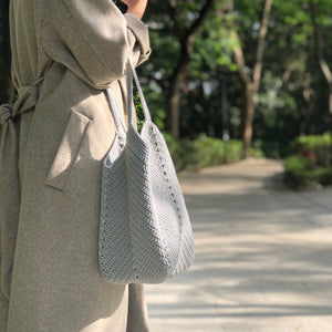 Crochet Granny Bag (Light Grey)
