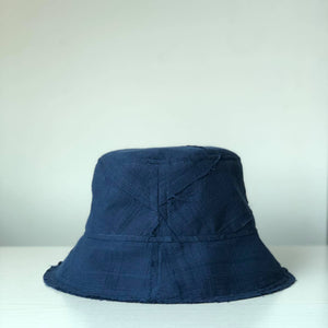 Patchwork Bucket Hat - Navy Blue
