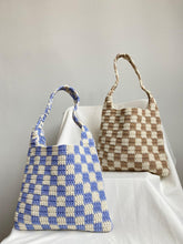 Load image into Gallery viewer, Crochet Checkered Hobo Bag (Two Colors)