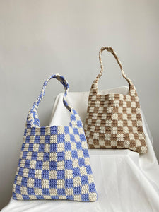 Crochet Checkered Hobo Bag (Two Colors)