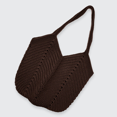 Crochet Granny Bag (Dark Brown)